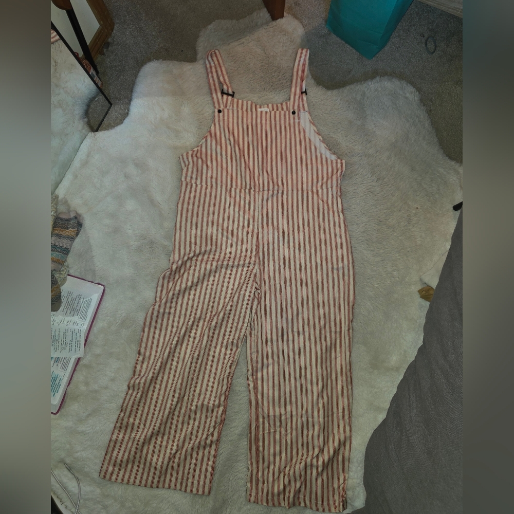 Red And Cream Unbranded Striped Romper Jumpsuit Size XL - Picture 6 of 11